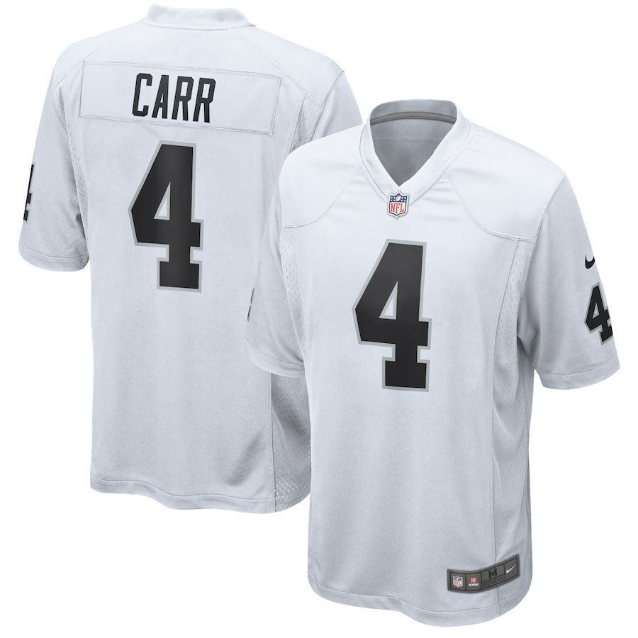 Men Oakland Raiders #4 Derek Carr Nike White Game NFL Jersey->oakland raiders->NFL Jersey
